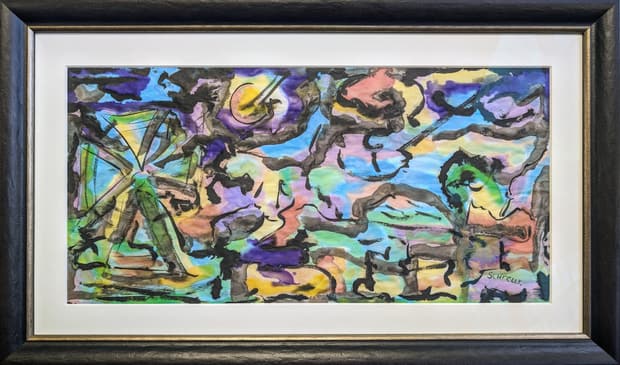 Mixed media on paper, 85×50cm, Gagliardi Gallery catalogue no. 142